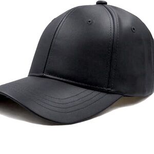 NWOT Women’s Black Faux Leather Hat